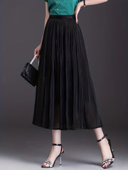 Pleated Elastic Waist Skirt for Women Spring & Summer