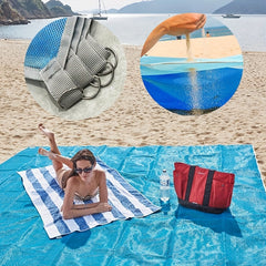 Waterproof Pocket Beach Blanket Portable Mat for Camping Picnic