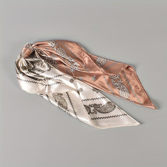 Vintage Paisley Print Satin Scarf Block Square Neckerchief Women Shawl