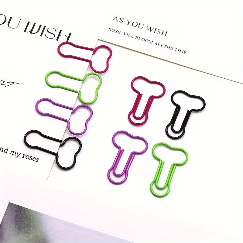 50pcs Cartoon Shaped Wire Paper Clips Unique Stationery Pins