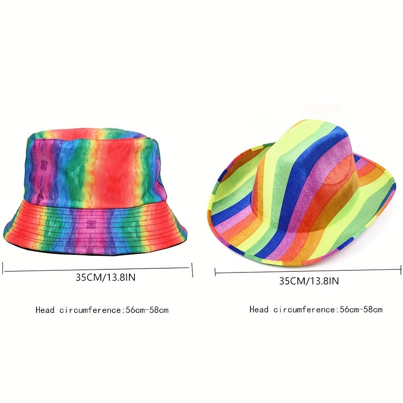 Colorful Striped Sunshade Fisherman Hat