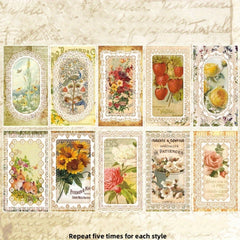 50pcs Lace Material Paper Art Journal Plant Decoration Collage Base