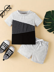 2pcs Baby Boys Casual T shirt & Shorts Set Clothes