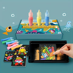 Kids Sand Painting Set DIY Colored Sand Toys Kindergarten Puzzle