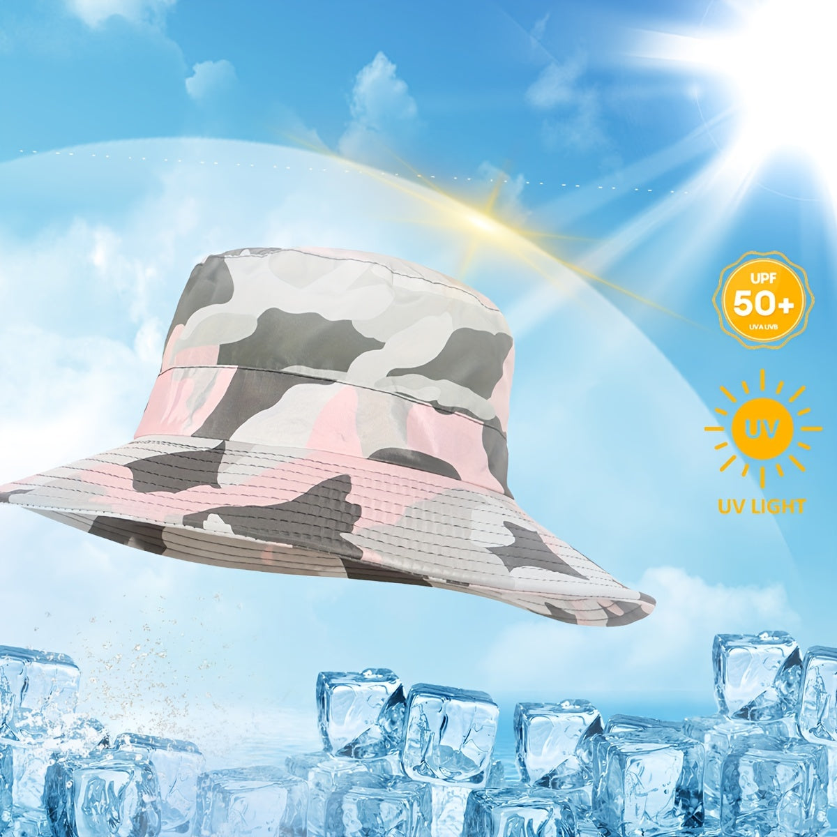 Pink Waterproof Bucket Hat Wide Brim Fishing Hiking Sun Hat