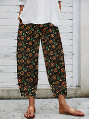 Vintage Floral Print Pants Casual Wide Leg Summer Pants