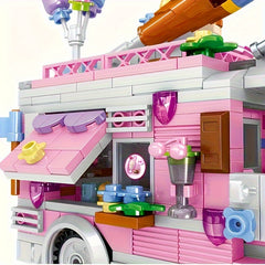 591pcs Dessert Truck Street Scene Building Blocks Halloween Christmas Gift