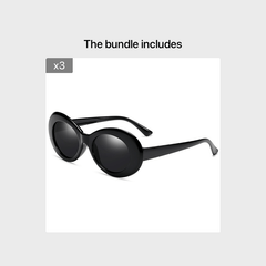 Oval Thick Frame Sunglasses UV Protection Sun Glasses