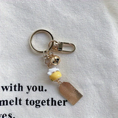 Fortune Lucky Cat Keychain Keyring Ceramics Key Chain Car Bag Pendent