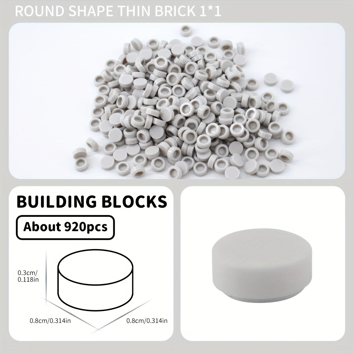 920pcs 1x1 Round Special Bricks Small Particle Mixed Loose Brick Accessories