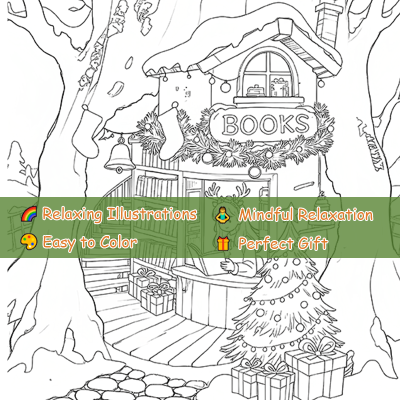 Charming Library Adult Coloring Book 22 Pages 20x20cm 1pc