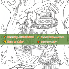Charming Library Adult Coloring Book 22 Pages 20x20cm 1pc