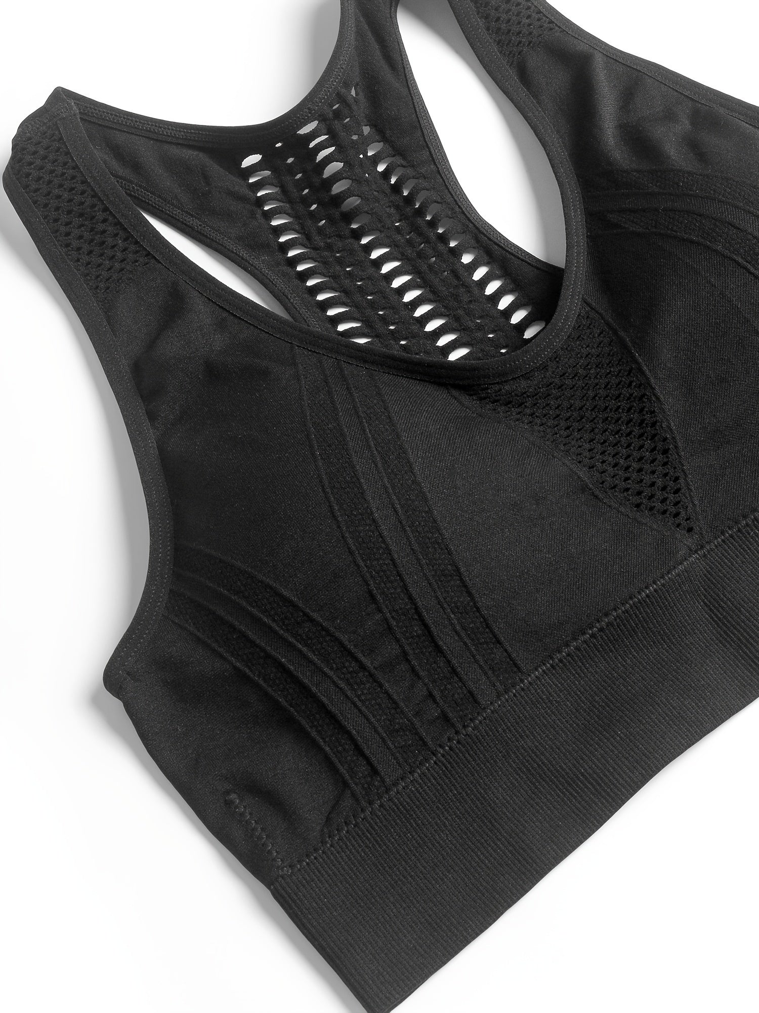 Mesh Full Cover Fitness Bra with Removable Pads