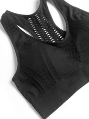 Mesh Full Cover Fitness Bra with Removable Pads