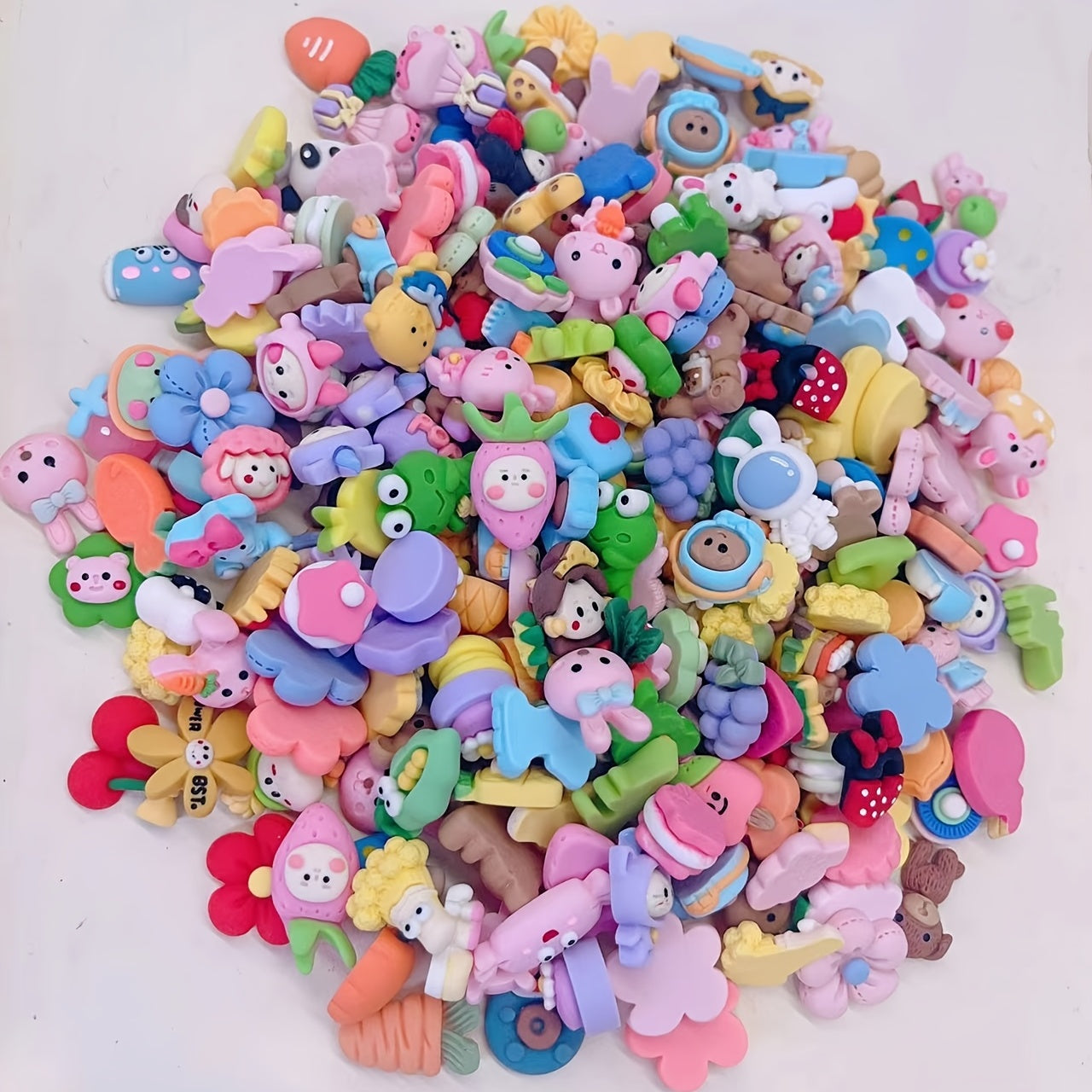 50pcs Cartoon Animal DIY Accessories for Earrings Hair Key Chains Cups Patches