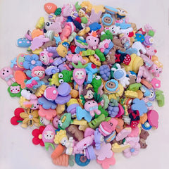 50pcs Cartoon Animal DIY Accessories for Earrings Hair Key Chains Cups Patches