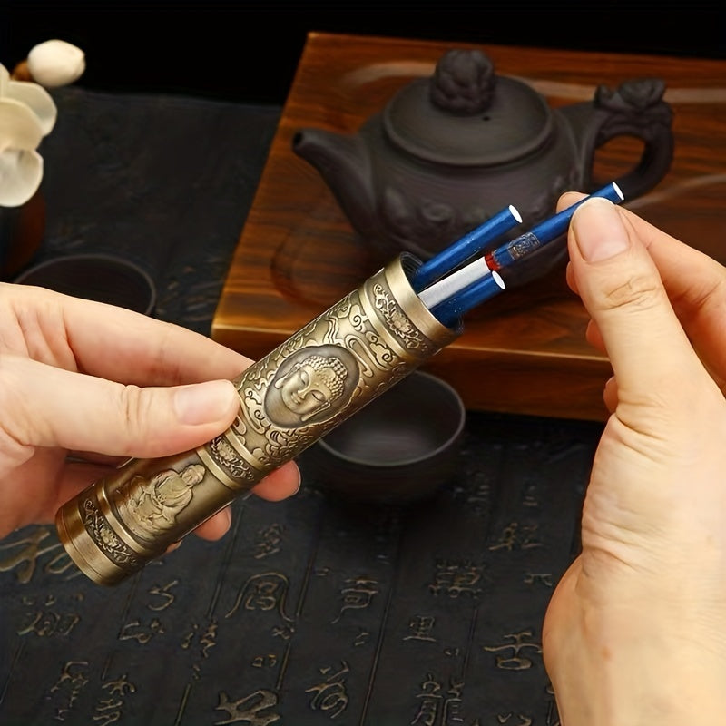 Portable Waterproof Metal Cigarette Case Buddha Dragon Skull Embossed