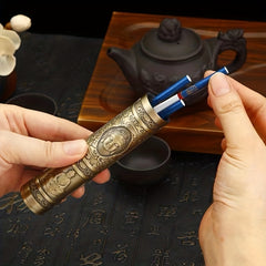 Portable Waterproof Metal Cigarette Case Buddha Dragon Skull Embossed