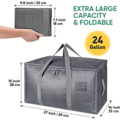 6pcs XL Capacity Storage Bags w/ Zippers & Handles Heavy Duty Storage Bag