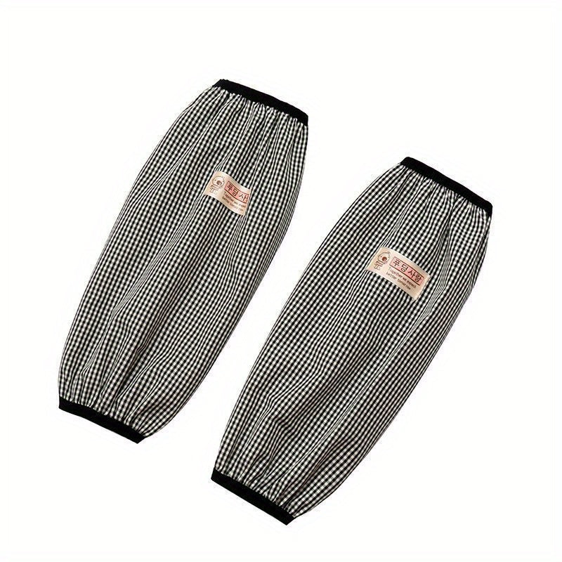 Long Floral Plaid Sleeves Kitchen Office Home Cleaning Work