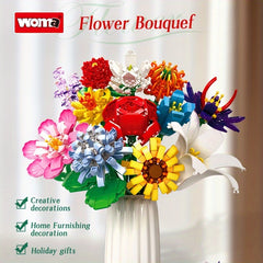 WOMA Flower Bouquet Building Kit for Girls 4 - Eternal Rose Flowers Puzzle