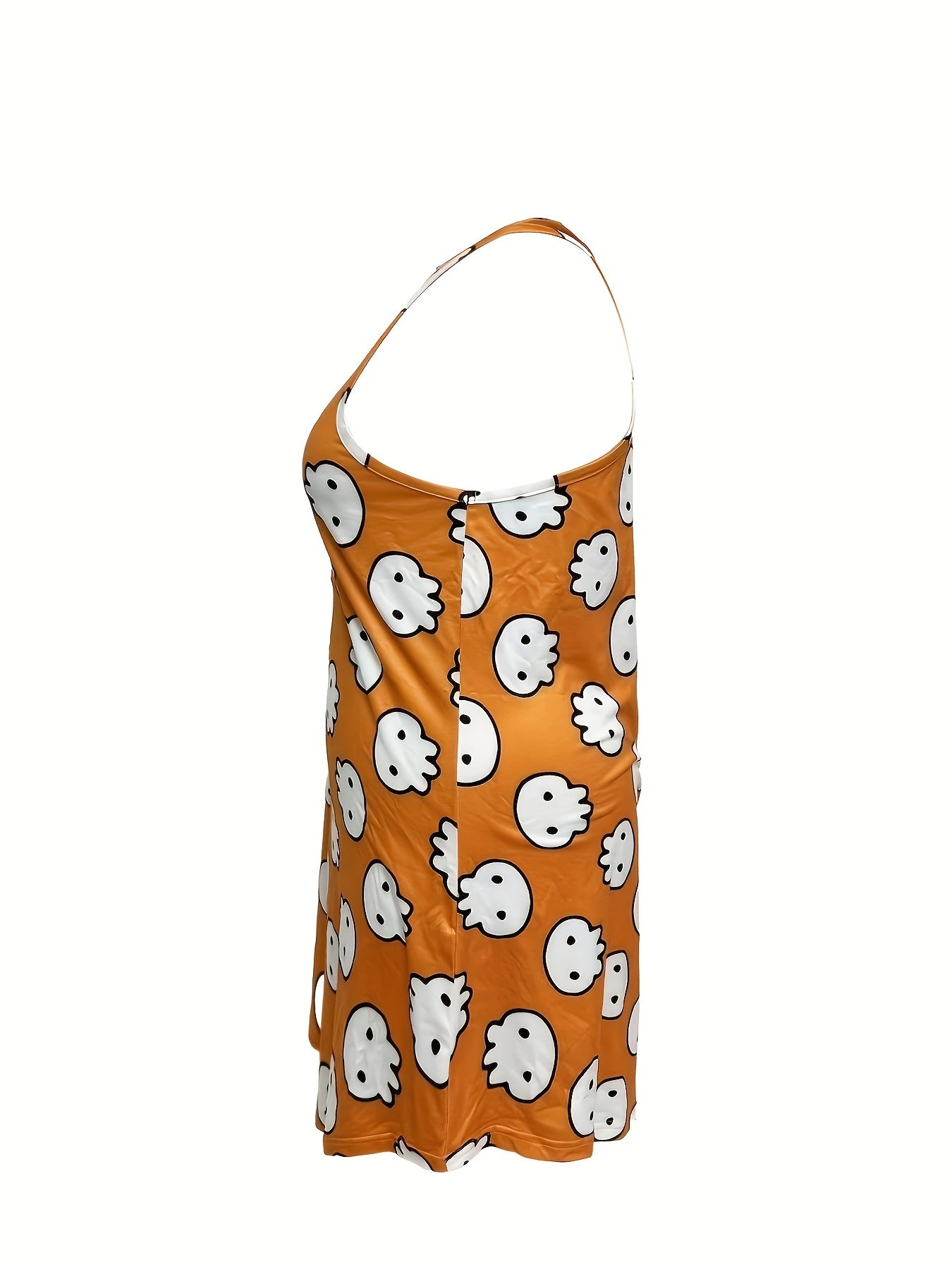 Skull Print Racer Back Tank Sleep Dress