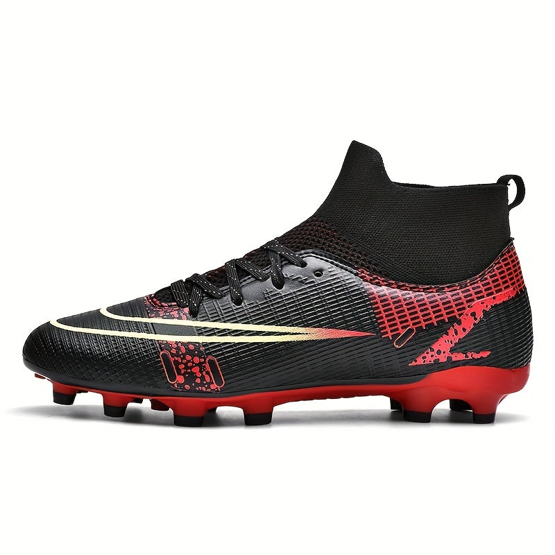 Men's High Top Colorblock Soccer Boots Football Cleats Shoes