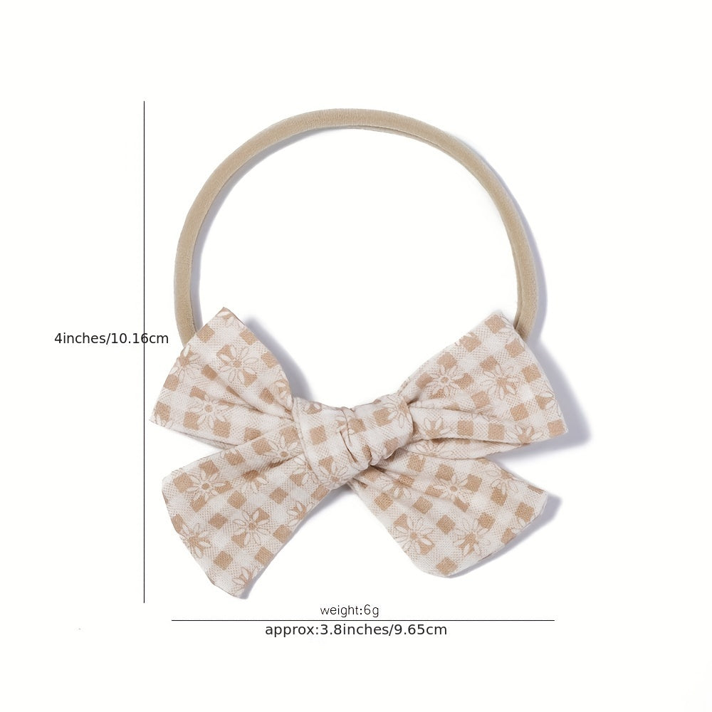 5-Piece Plaid Bowknot Headband Set for Little Princess