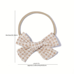 5-Piece Plaid Bowknot Headband Set for Little Princess