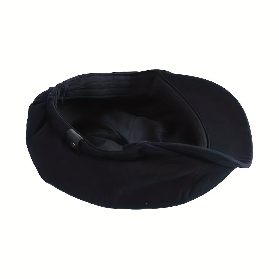 Adjustable Leather Ear Protection Newsboy Cap for Middle-aged Men Dad