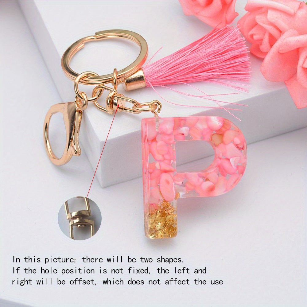 Letter Keychain With Tassel English Alphabet Keyring For Car Backpack