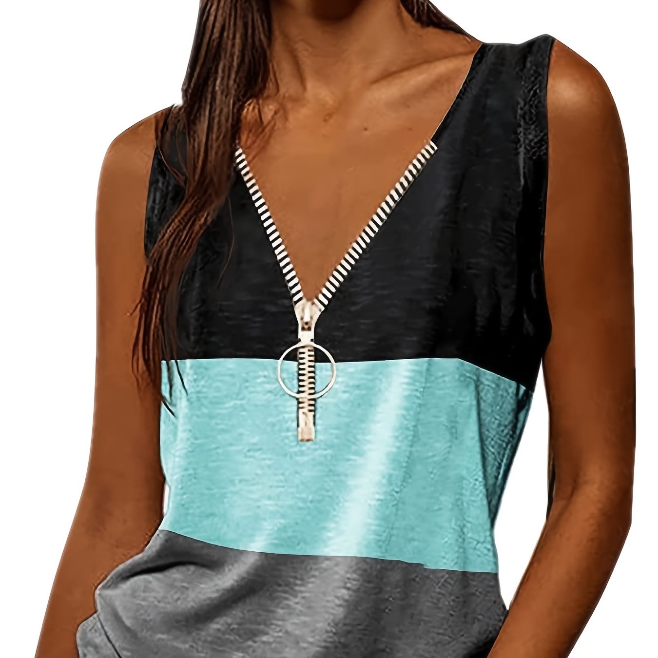 Women's V-Neck Sleeveless Tank Top for Summer