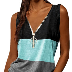 Women's V-Neck Sleeveless Tank Top for Summer