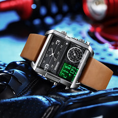 Men's Sports Dual Display Large Dial Quartz Watch