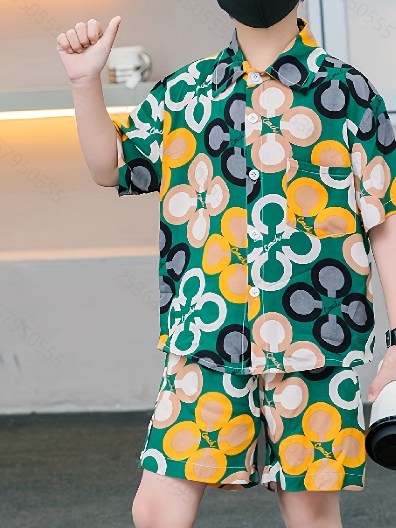 Boys Floral Outfit Shorts & Shirt Summer Kids Clothes