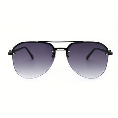 Gradient Metal Round Aviator Sunglasses