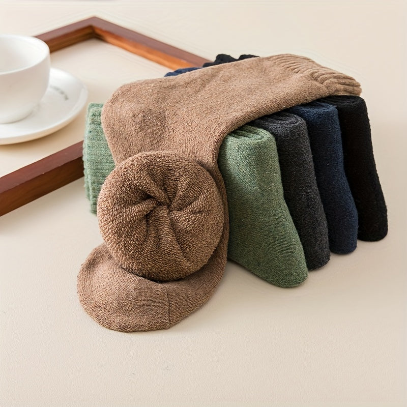 Boys Casual Thickened Crew Socks for Autumn Winter, 8 Pairs