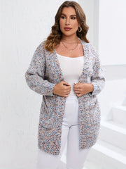 Ditsy Print Long Sleeve Pocket Cardigan
