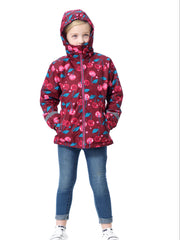 Girls Breathable Lightweight Waterproof Windproof Hooded Jacket