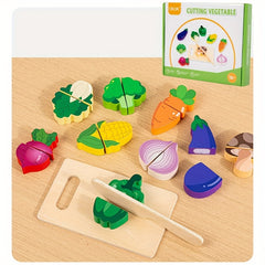 11pcs Wooden Play Food Set for Kitchen Play