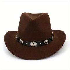Men's Retro Jazz Wool Top Hat Ethnic Style Flat Brim Felt Hat
