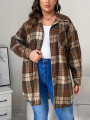 Plaid Print Button Up Shirt Top