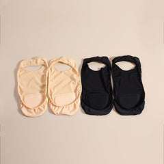 2pairs Ultra Low Cut Liner Socks With Sling Back No Show Padded Half Socks