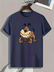 Angry Cartoon Print Men's Graphic T shirt for Summer