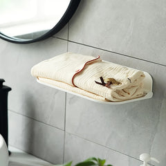 1pc Folding Wall Shelves No Punch Wall Mounted Space Saving Storage Rack