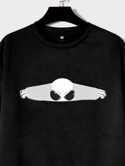 ALIEN Print Men's Graphic Sweatshirt Loose Pullover Autumn Winter