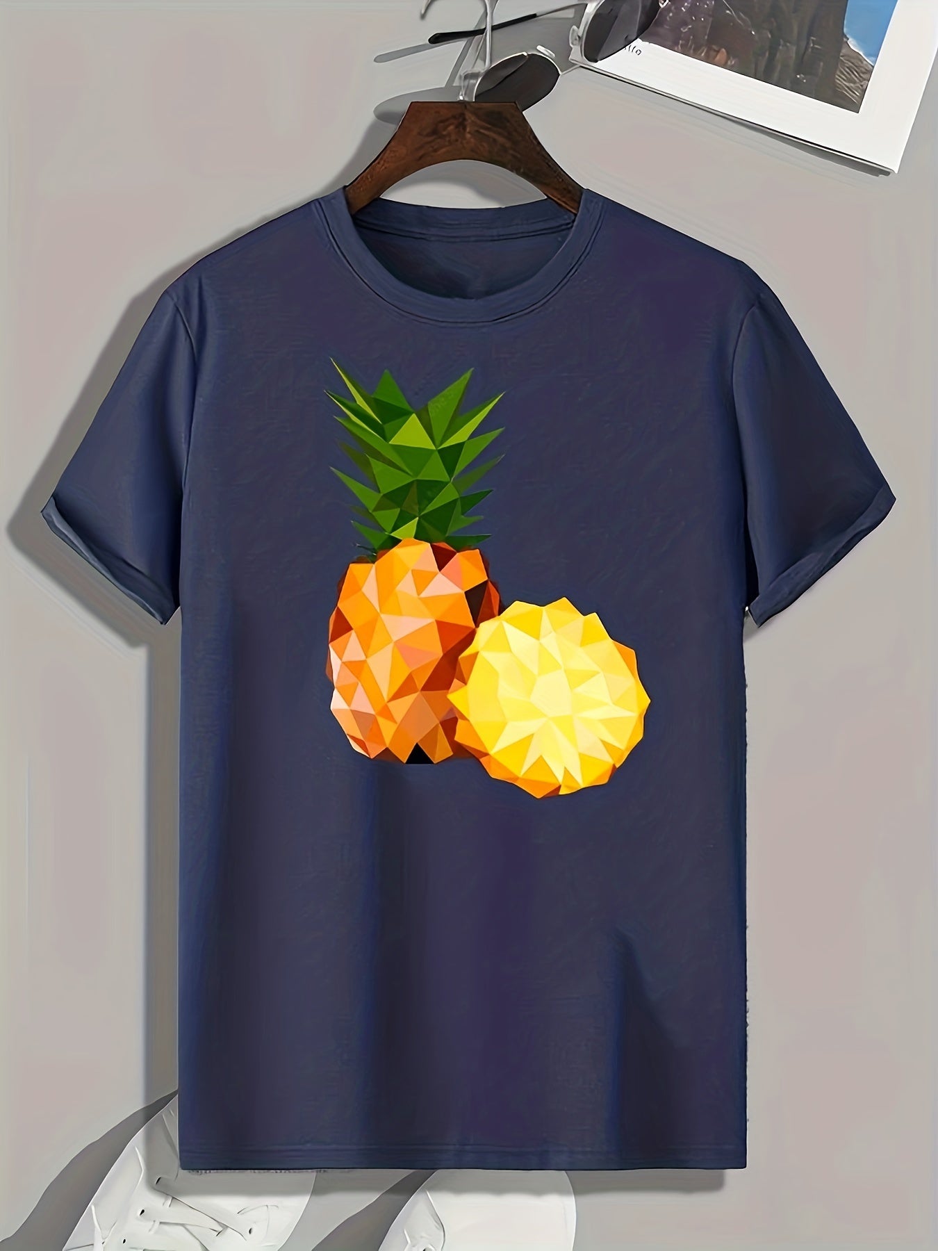 Pineapple Print Men's Tee for Summer