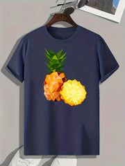 Pineapple Print Men's Tee for Summer