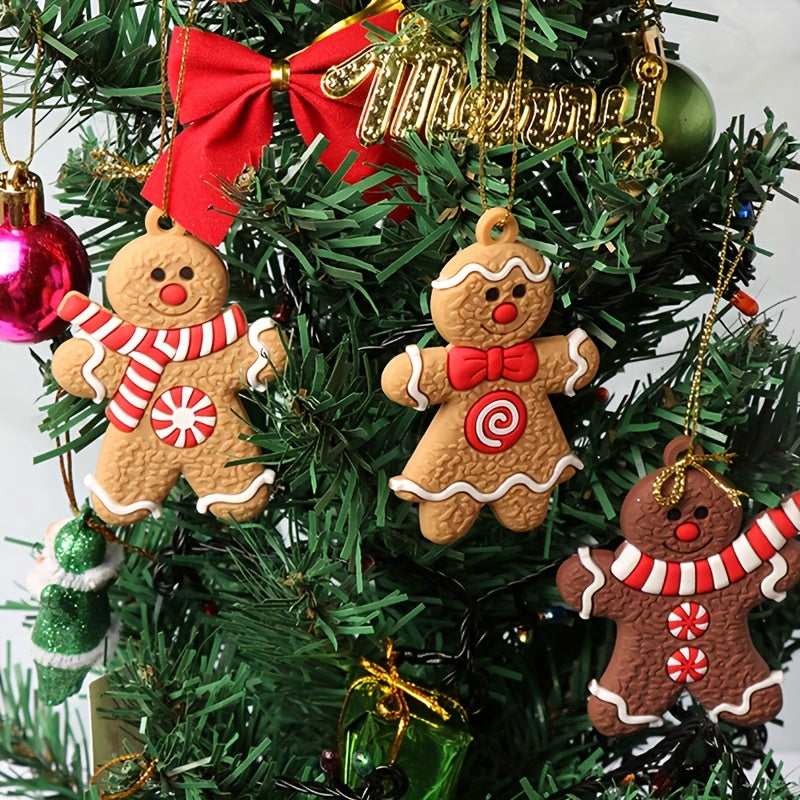 12pcs Gingerbread Man Ornaments Xmas Tree Hanging Pendant Christmas Decorations