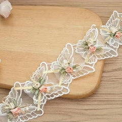 10pcs Lace Fabric Flower Butterfly Craft Decoration Sewing Supplies DIY
